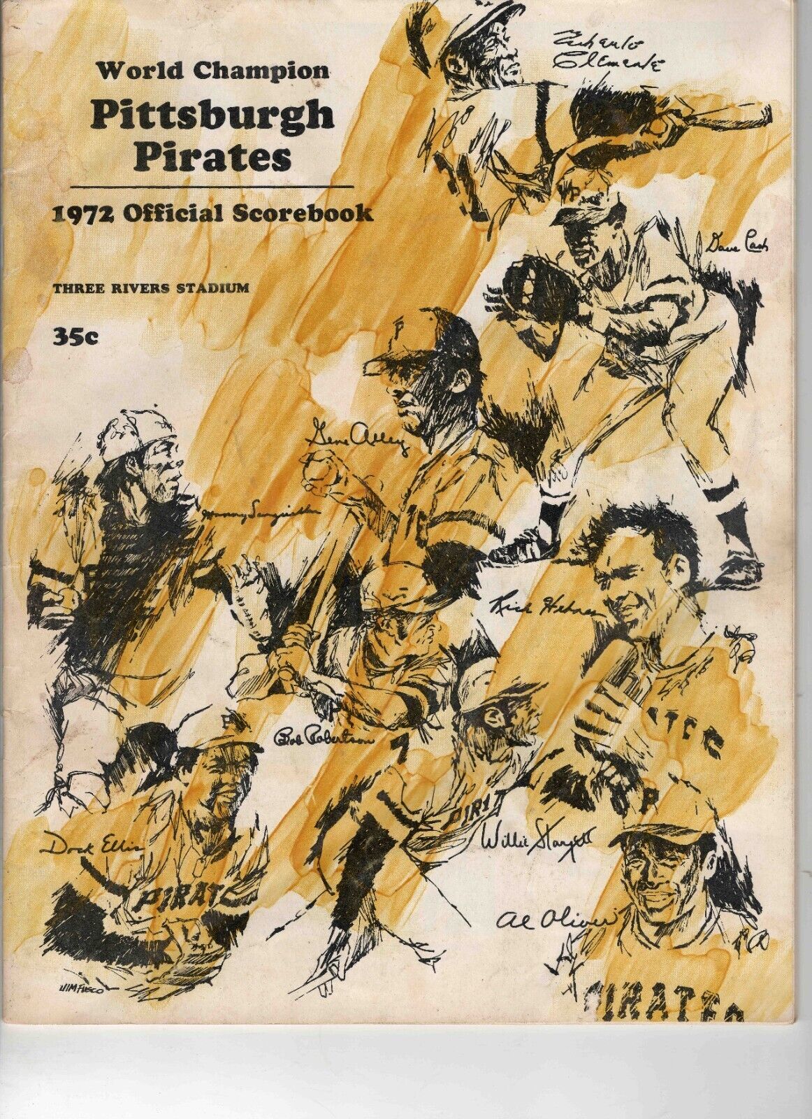 Primary image for VINTAGE 1972 Pittsburgh Pirates Program Scored Roberto Clemente Final Season