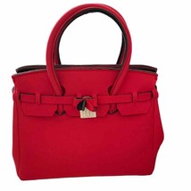 Save My Bag Red Dual Handle Satchel Miss Bag Made in Italy NWOT - £59.15 GBP