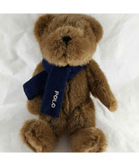 Polo Ralph Lauren Polo Bear with logo Blue Scarf Limited Edition 2001 10” - $27.12 CAD