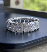 CZ AAA+ 9.5Ct Radiant Cut Moissanite Full Eternity Band Ring, Wedding Band Ring - £99.91 GBP