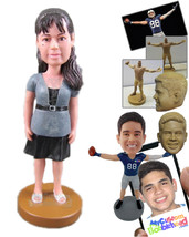 Personalized Bobblehead Lovely Lady In Fashionable Skirt - Leisure &amp; Casual Casu - £66.88 GBP
