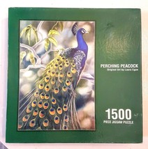 Perching Peacock 1500 Piece Jigsaw Puzzle Original Art by Laura Egan Sealed - £12.62 GBP