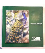 Perching Peacock 1500 Piece Jigsaw Puzzle Original Art by Laura Egan Sealed - £12.38 GBP
