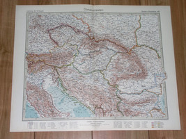 1925 Vintage Map Of Hungary Czechoslovakia Poland Ukraine Romania Yugoslavia - $30.65