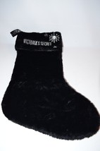 Victoria Secret Black velvet Bling Starburst Holiday Stocking soft 18&quot; - £9.89 GBP