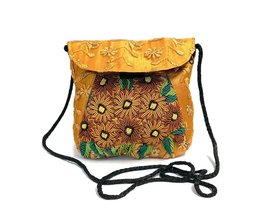 Small Floral Embroidered Slim Embossed Satin Purse Crossbody Bag - Womens Fashio - £10.89 GBP
