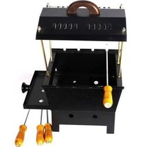 Portable Tandoor Charcoal Bbq Grill Foldable With 4 Skewers Metal Sticks... - £65.71 GBP