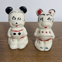 Mickey &amp; Minnie Mouse Walt Disney Vintage Antique Salt &amp; Pepper Shakers ... - £15.41 GBP