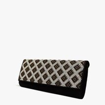 The Nampula Black Glitter Suede Leather Clutch image 3