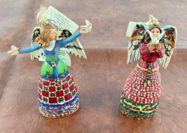 Jim Shore Ornament Angel ‘May Peace Fill Your Heart’ Set 2007 Dove Birds 4007943 - £33.23 GBP