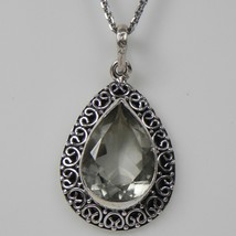 Solid 925 Sterling Silver Green Amethyst Pendant Necklace Women PSV-1089 - £26.93 GBP+