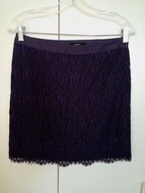 FOREVER 21 LADIES  NAVY LACE MINI-SKIRT-JR M-LINED-RAYON/COTTON/NYLON-WO... - $4.99