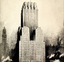 New York Telephone Company Building Postcard Barclay NYC Lumitone 1940s ... - £19.60 GBP