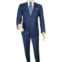 Men Suit BERLUSCONI Turkey Italian Wool 180's Single Breasted K442-12 Navy image 7