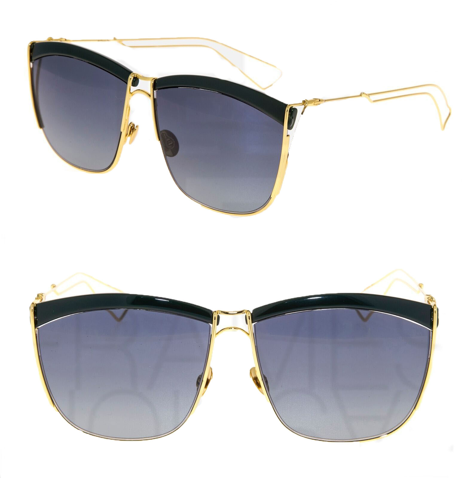 CHRISTIAN DIOR SO ELECTRIC Gold Green Metal Grey Gradient Sunglasses SOELECTRIC