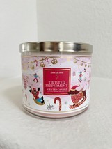 BATH &amp; BODY WORKS Twisted Peppermint Scented Jar 3 Wick Candle 14.5oz - £13.13 GBP