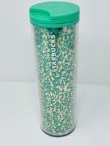 Starbucks Green Gold Metallic Crackle Plastic Travel Tumbler Cup Mug 2020 Skinny - $19.99