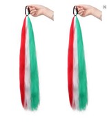 2-Ponytail Extension with Elastic Tie Hair Band 24&quot; Long Straight  - $27.34 CAD