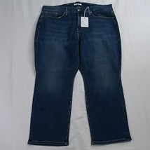 NEW Good American 18 Good Petite Straight Dark Wash Stretch Denim Jeans - £47.06 GBP