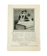 Vintage 1923 Simmons Mattresses Springs &amp; Beds Print Ad Purple Label 6 x 9 - $6.62