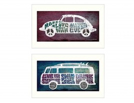 Set Of Two Retro White Framed Print Wall Art - $2,557.31 MXN