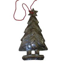 Global Crafts Tree Design Steel Drum Ornament Handmade and Fair Trade - £16.52 GBP