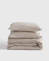 NWT Quince Organic Luxe Waffle Duvet Cover Set SAND King/Cal King Bedding - £43.78 GBP