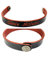 Okole Maluna XL Black Leather Bracelet 8&quot; Magic Kingdom FrontierLand Haw... - £19.03 GBP