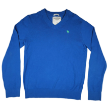 Abercrombie &amp; Fitch Muscle V-Neck Cashmere Blend Sweater Men&#39;s Medium Blue - £15.58 GBP