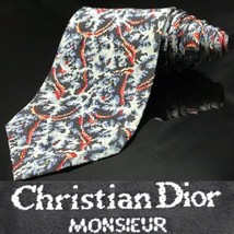 Christian Dior Monsieur Tie Unique Abstract Fine Colorful Mens Necktie - £17.86 GBP