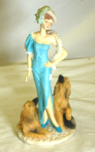 1920&#39;s Art Deco Style Lovely Lady Afghan Hounds Resin Figurine - $39.59