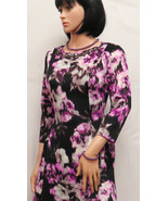 JESSICA HOWARD Purple Pink Black Jewel Neck Social Dress 6 NWT - $380.13 MXN