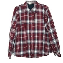 Lee Riders Womens XL Flannel Shirt Lined Button Up Long Sleeve  Maroon Plaid - £12.52 GBP