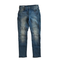 True Religion Moto Blue Halle Mid Rise Medium Wash Super Skinny Jeans Wo... - $34.99