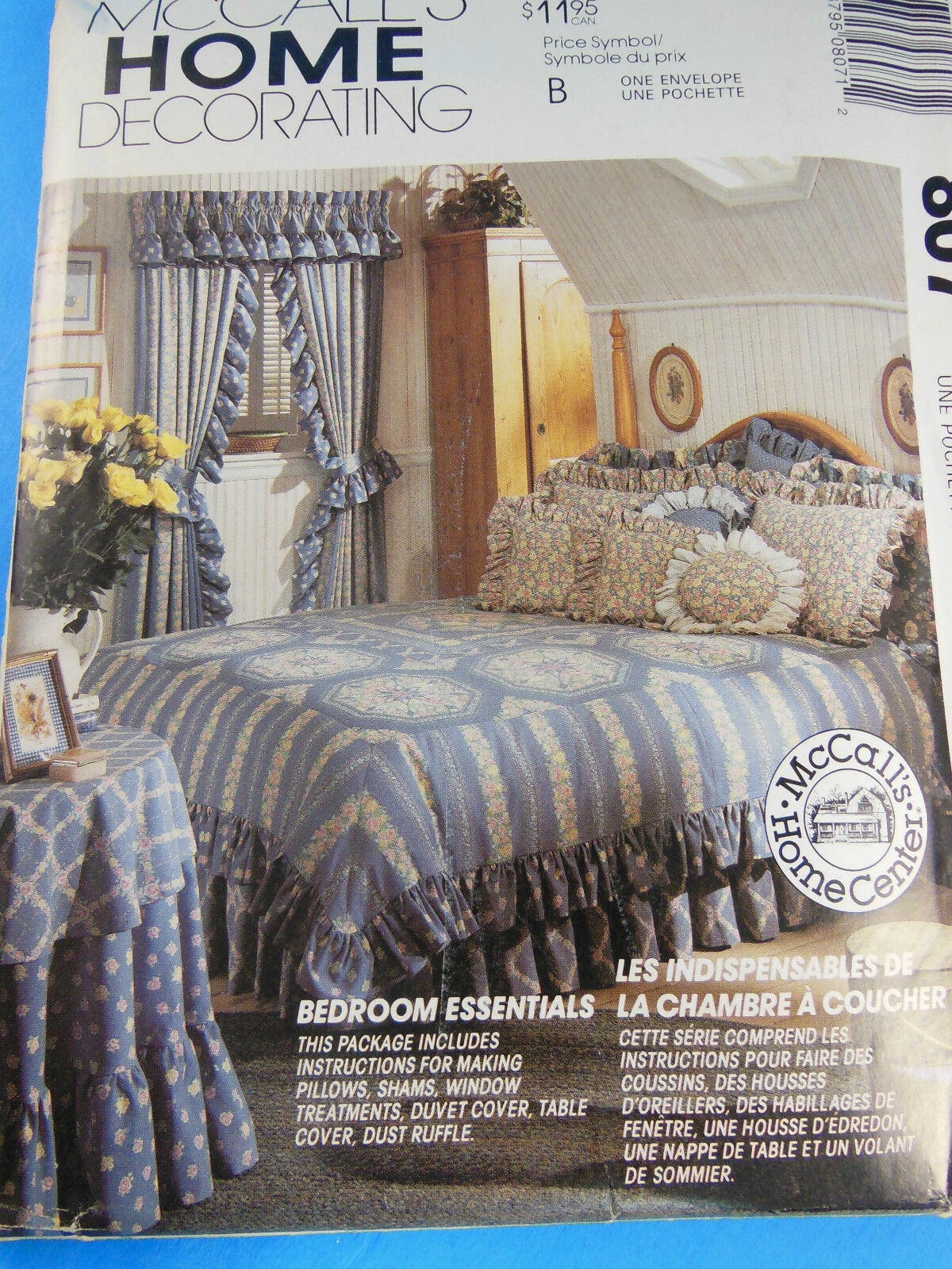 McCalls 807 Curtains table cover cloth dust ruffle pillow, shams comfort... - $4.20