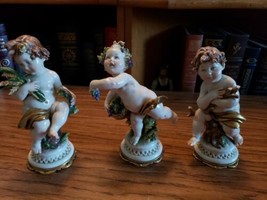 Capodimonte Giuseppe Cappe Figurines “4 Seasons” Set of 3 Signed by Cappe 1958 - £1,957.25 GBP