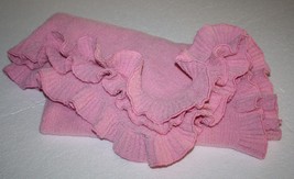 Minibamba Girls Baby Blanket Soft Pink Chenille Ruffle Edge Mini Bamba Lovey - £35.07 GBP