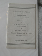 Vintage 1953 Booklet Lancaster Senior High School Commencement - £13.41 GBP
