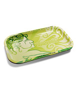 Smizzle Medium Rolling Tray - Green Smoke (Green/Gold). 10.75 x 6.25 - £6.96 GBP