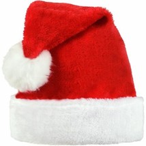 Plush Value Santa Claus Hat 15&quot; x 12&quot; Red - £3.02 GBP