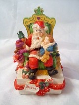 Vintage Christmas Box BELIEVE Santa &amp; kids &quot;Santa Claus is Coming to Tow... - £14.65 GBP