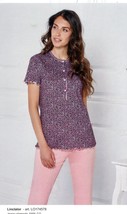 Pyjamas Séraphin De Femme Manche Courte Coton Frais Jersey Linclalor 74578 - $29.84