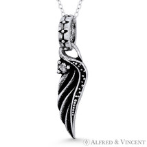 Guardian Angel Eagle Wing Antique-Finished .925 Sterling Silver Necklace Pendant - £16.39 GBP+
