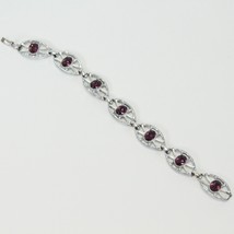 Sarah Coventry Silver Tone Purple Faux Amethyst Chain Bracelet 7-1/2&quot;  V... - $257.91 MXN