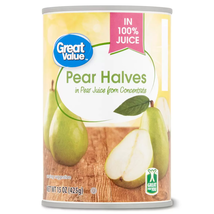 12 Great Value Pear Halves in Pear Juice, 15 oz 12 Pack  - $29.00