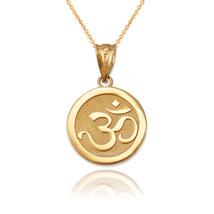 Gold Om Medallion Charm Necklace - £102.31 GBP+