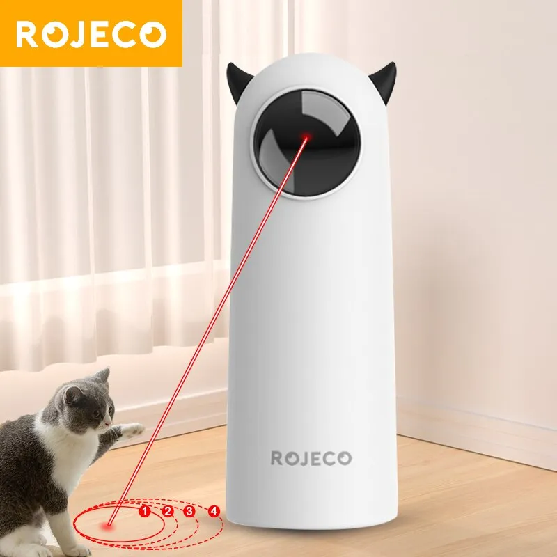 ROJECO Automatic Cat Toys Interactive Smart Teasing Pet LED Laser Indoor Cat Toy - £18.04 GBP