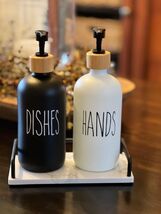 Glass Soap Dispenser Set, Refillable Dish Soap 2.75&quot;L x 2.75&quot;W x 7.5&quot;H (... - $21.78