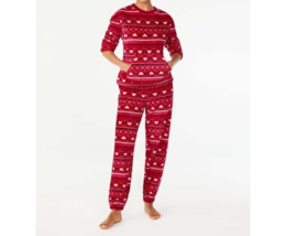 Joyspun Women’s Plus Plush Top &amp; Pants 2-Pcs Pajama Set Red Sz 3X(22W-24W - £16.80 GBP