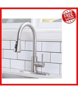 Single Handle Brushed Nickel Kitchen Sink Faucet with Flexible Spray - $70.23 CAD